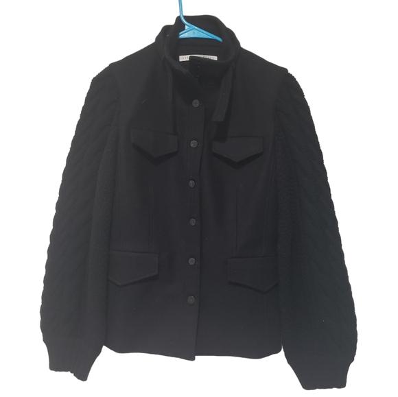 Veronica beard Arshia mixed media jacket black size 4